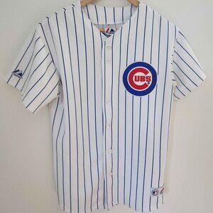 CHICAGO CUBS KERRY WOOD WHITE PINSTRIPE #34 MLB JERSEY -Size Small